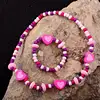 TopHanqi corazón encantador conjuntos de joyería para chicas de cuentas de madera collar de pulsera para niños de cumpleaños de los niños regalo de joyas de fiesta ► Foto 2/6