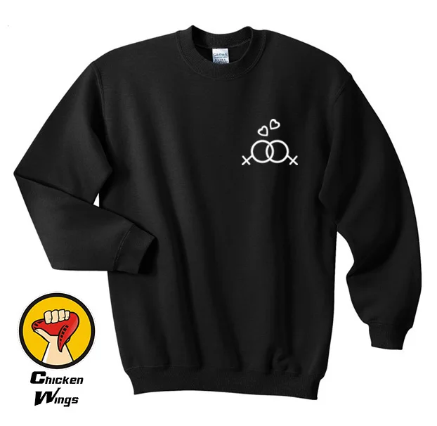 

Lesbian Love Unisex or Womans LGBT Heart Womens Sign Love Equality Gay Pride Swag Crewneck Sweatshirt More Colors XS - 2XL