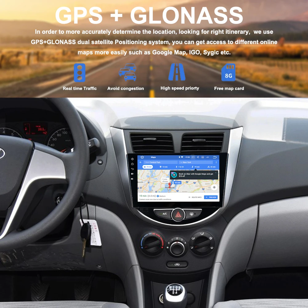 Автомобильная Мультимедийная система на Android 9 0 для Hyundai Solaris Verna I25 стерео 2010 2011