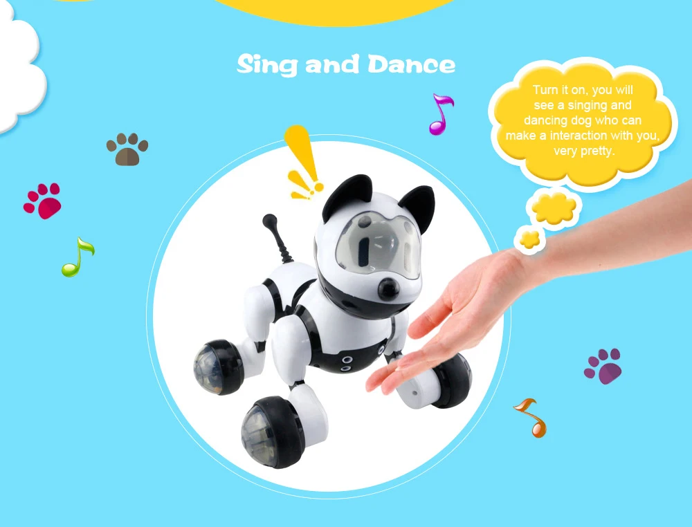 Голосовое управление, умный робот-игрушка для собак, свободный режим, пение, танцевальные транспортные средства, имитирующие питомцев, Интерактивная программа, танцевальная ходьба, Роботизированная для детей