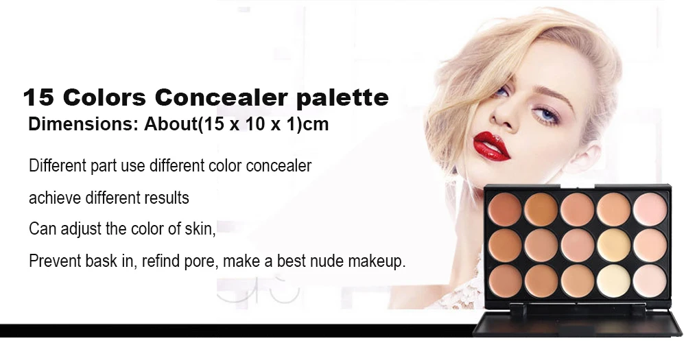 15 Color Contour Palette Make Up Base Set Professional Concealer Palette Makeup Brush Face Cream Concealer Cosmetic (15)