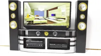 

New Arrival Mini Hi-Fi 1:6 TV Home Theater Cabinet Set Combo For Barbie Doll Clothes Dress Accessories House Furniture Baby Toys