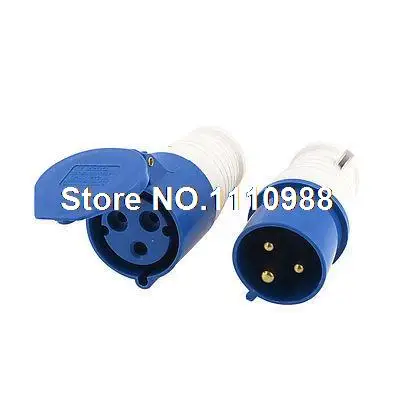 

IEC309-2 32A 3 Pin Plug w Coupler Single Phase Waterproof Socket 220/250V