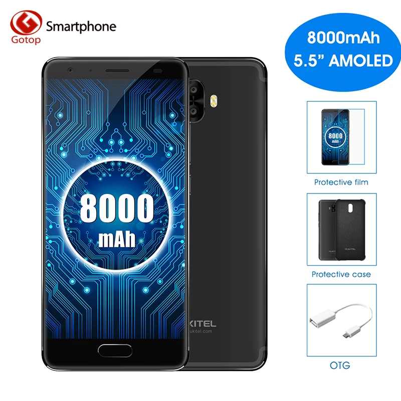 Oukitel K8000 8000mAh Battery smartphone 5.5"Android 7.0 Mobile phone 4 ...
