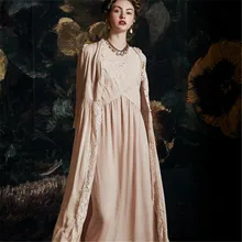 Дворцовая женская летняя Пижама, ночная рубашка, тонкий роскошный сексуальный спальный халат, банный халат принцессы для женщин, новинка, HS4058