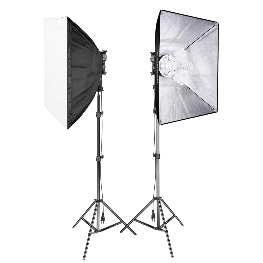 

Neewer 1500W Photography Studio Softbox Lighting Kit 20x27 inches Softbox 4-Socket Bulb Holder 45W Light Bulb 200cm Light Stand
