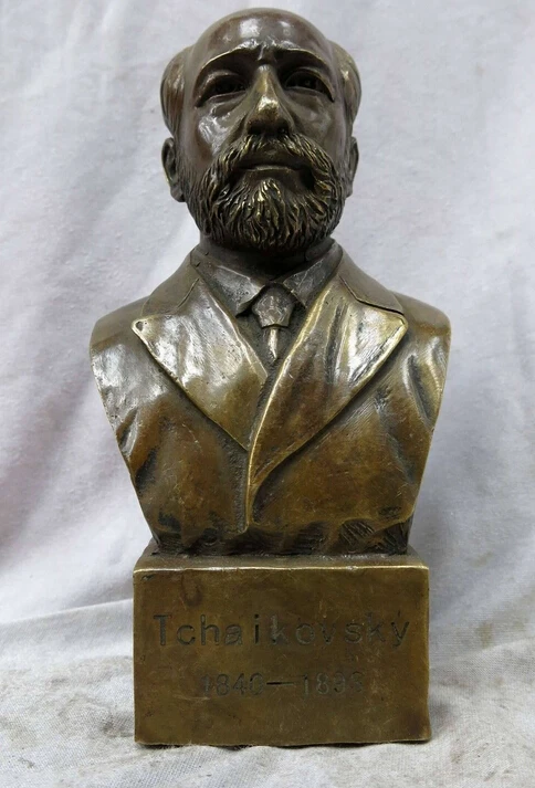 

wholesale factory 8" China brass copper finely Russia musician Tchaikovsky Sculpture Statue