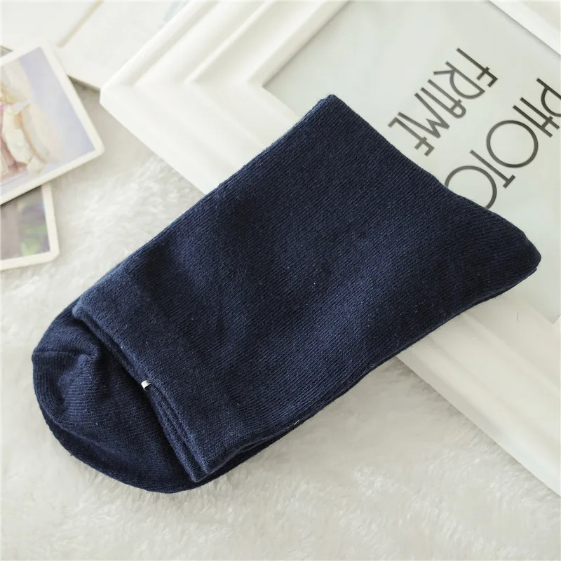 1Pair Mens Non Elastic 100% Pure Cotton Socks Comfort SoftMen's Business Casual Cotton Socks Autumn Winter Solid Colors 4.24