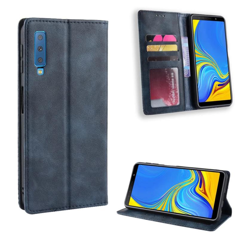 Samsung Galaxy A7 2018 A750 Retro leather flip case_95