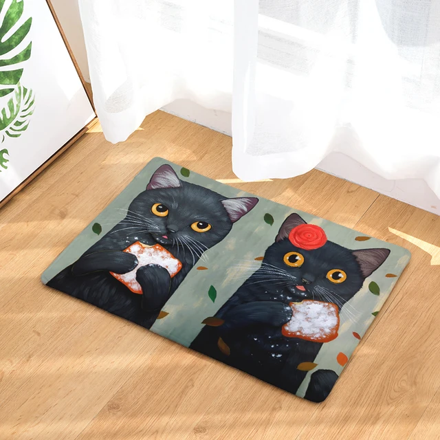 DecorUhome Antislip Waterdichte Deur Mat Leuke Twee Katten Eten ... DecorUhome Antislip Waterdichte Deur Mat Leuke Twee Katten Eten ...