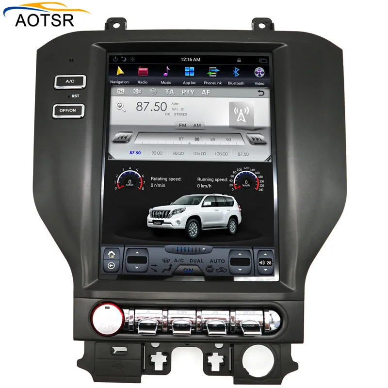 Best Tesla style 10.4" BiG Screen Android 7.1 Car Multimedia DVD player headunit for Ford Mustang 2015-2017 Radio GPS Video Free Map 6