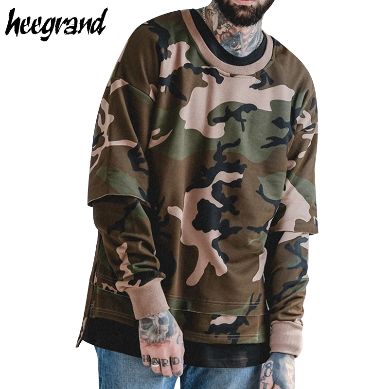 Hee Grand/мужчин балахон 2017 новые поступления мужские свободные камуфляж High Street