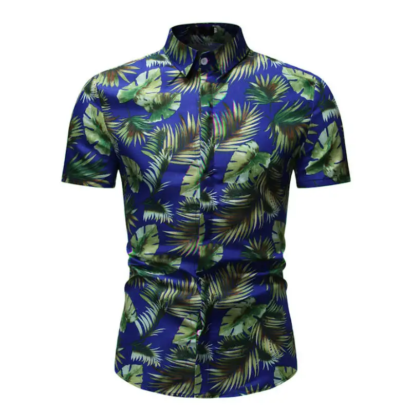 Мужская рубашка, Повседневная, короткий рукав, летняя, гавайская, Алоха, рубашка, мужская, на пуговицах, с цветочным принтом, с ананасом, рубашки, новинка, m-3XL - Цвет: HZ17