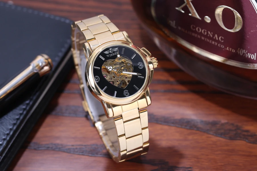 Автоматические часы для женщин, победитель, брендовые часы, модные роскошные Брендовые спортивные механические часы, женские золотые часы
