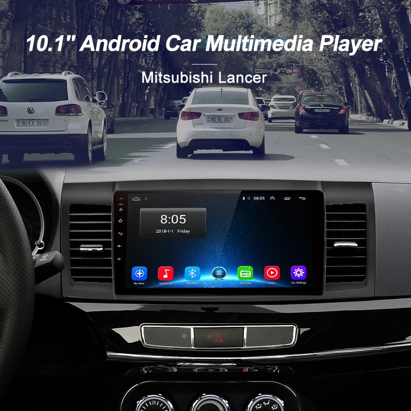 Sale Junsun 2G+32G Android 8.1 4G Car Radio Multimedia Player For Mitsubishi Lancer 2007-2012 Navigation GPS 10.1