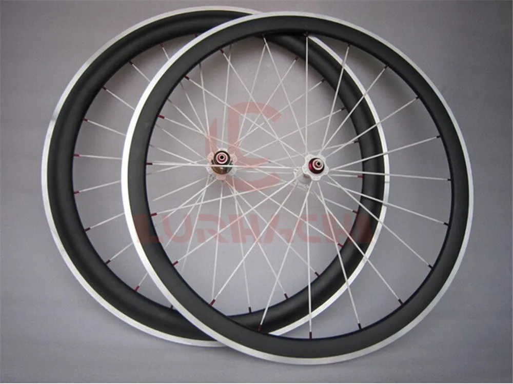 

LURHACHI 38mm Carbon+Alloy Wheels 700C 3K/UD Clincher/Tubular Carbon+Alloy Road Bike Wheelset 10/11 Speed Alloy Braking Surface
