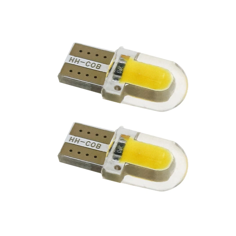 10 шт. светодиодный W5W T10 194 168 12V COB 8SMD силиконовый парковки авто Клин для лампы лампа