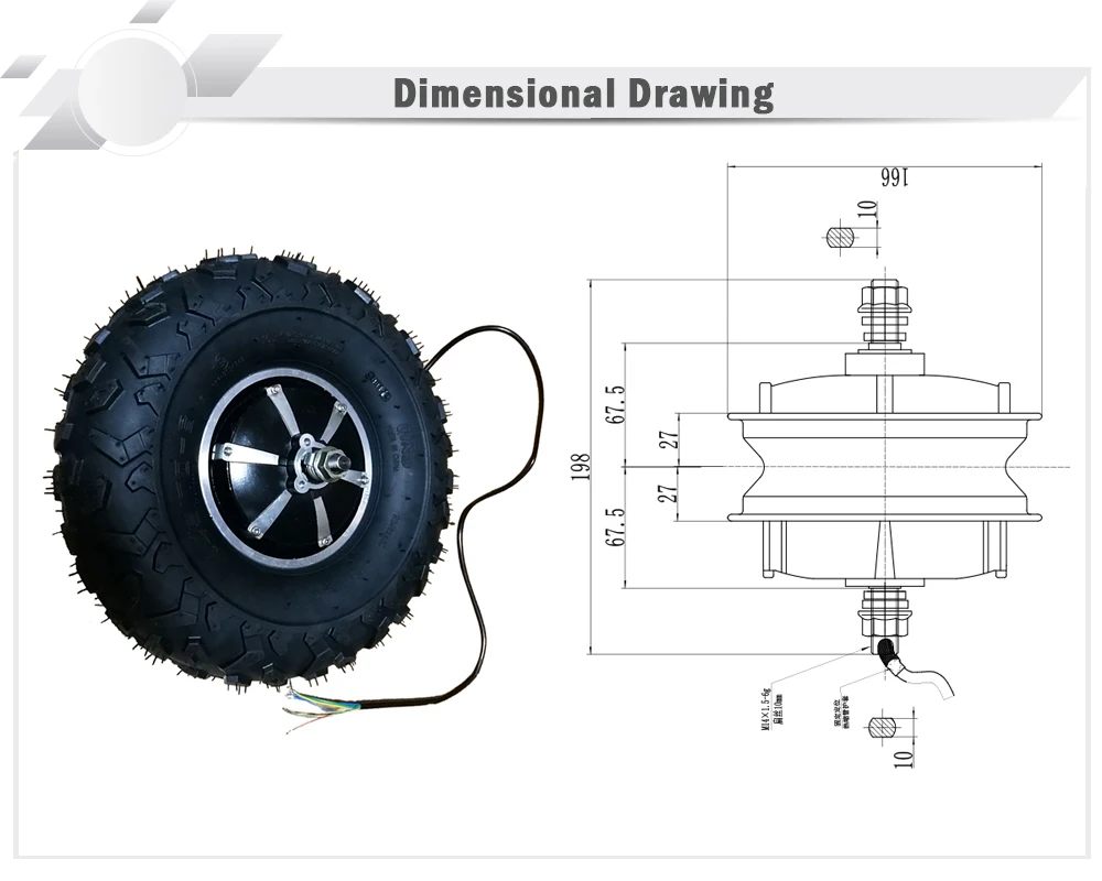 Flash Deal WHEELWAY 14.5 inch 24v36v 48v 300w 500w 40N.M torque electric scooter electric unicycle geared motorElectric Wheelbarrow Gear 0