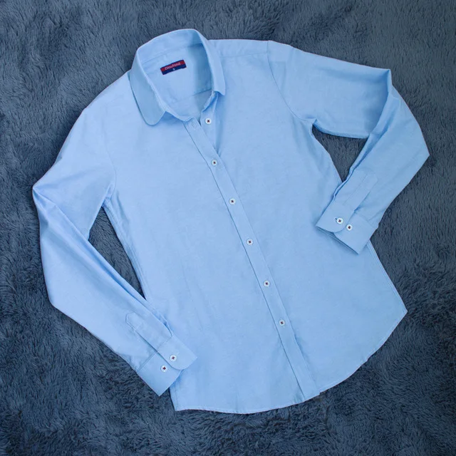 Dioufond белая женская блузка, одноцветная, с длинным рукавом, школьная рубашка, для работы, плюс размер, женские блузки, хлопок, синяя рубашка, 5XL, женская одежда