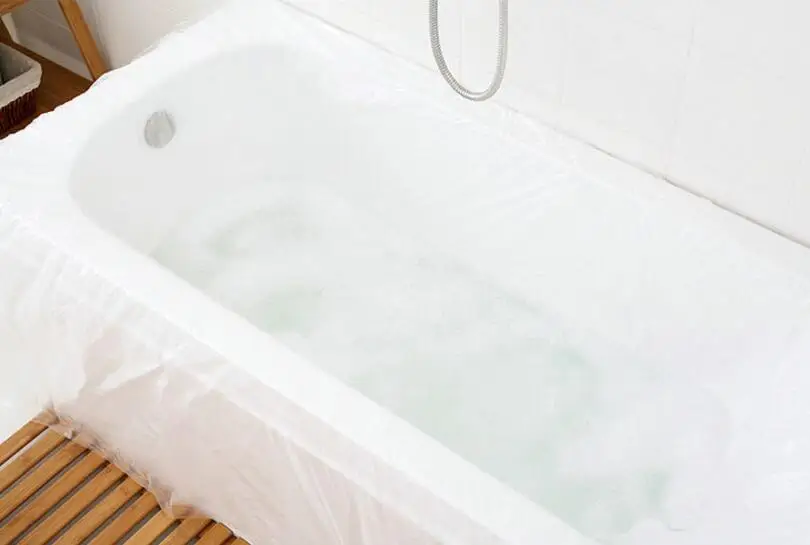 2pcs Large Disposable Travel Bathtub Cover Folding Inflatable Adults