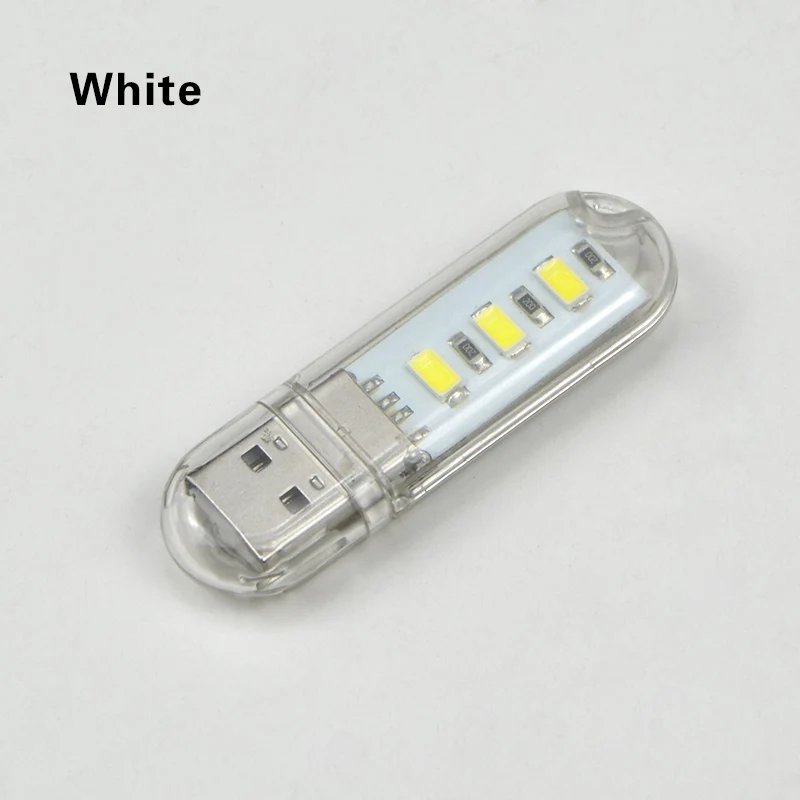 Портативный USB СВЕТОДИОДНЫЙ Настольный светильник, регулируемый гибкий светодиодный светильник для книг, ПК, ноутбука, компьютера, ночная лампа для чтения, защита глаз - Испускаемый цвет: 3 leds White