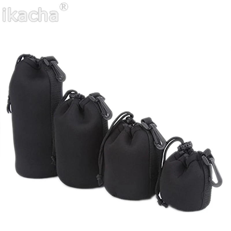 New 4X Neoprene Soft Protector Camera Lens Pouch Bag Case Backpact Set Size S M L