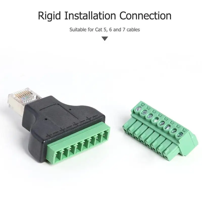 1 шт RJ45 штекерным Винтовые клеммы 8-контактный разъем Ethernet Кабель-адаптер для видеонаблюдения DVR аксессуары системы видеонаблюдения