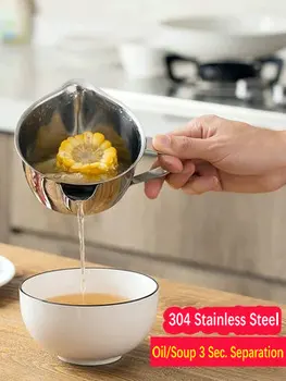 

304 Stainless Steel Oil Strainer Cooking Oil Filter Multi Purpose Soup Oil Skimmer
