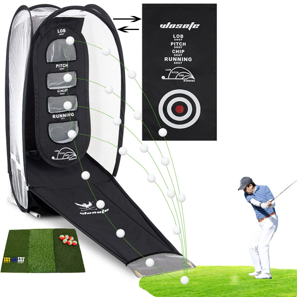 Golf Practice Net And Hitting Mat Portable Indoor And Outdoor Golf