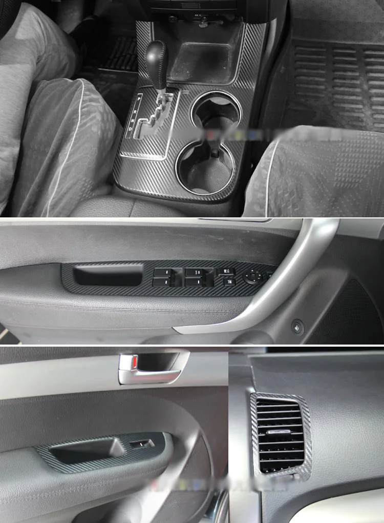 Автомобильный Стайлинг Teeze Автомобильный интерьер центральная консоль изменение цвета углеродного волокна литьевые наклейки для Kia Sorento 2009-2012