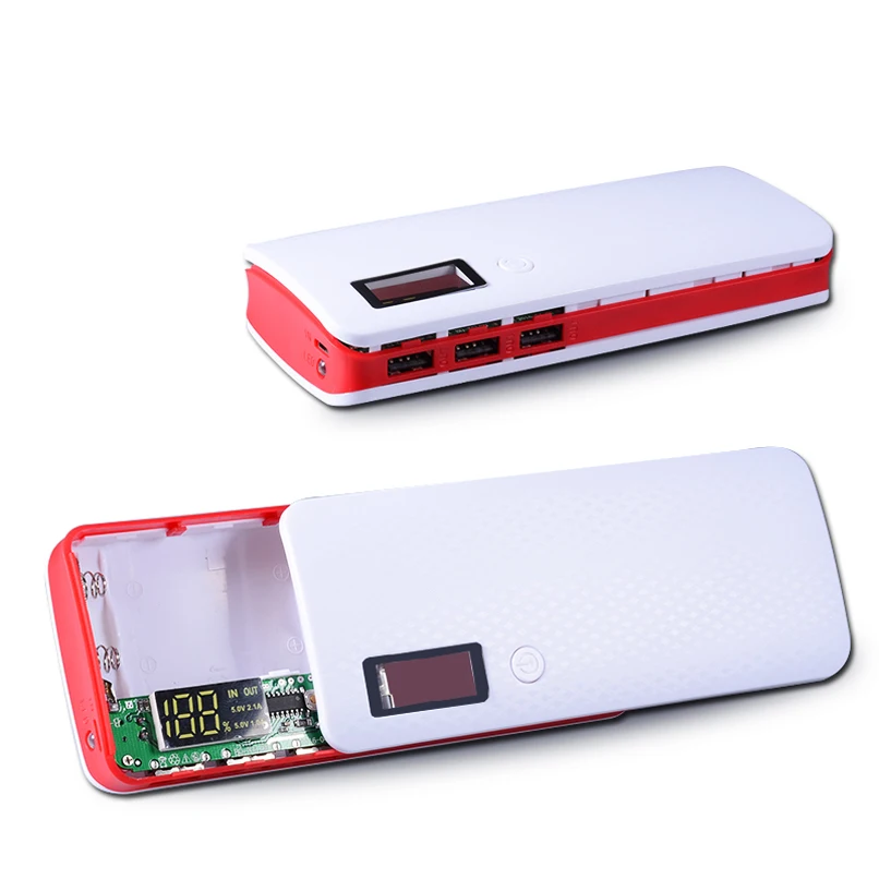 

18650 Universal Battery Charger LCD Display 3 USB Ports DIY PowerBank Box For All Phone(No Battery)