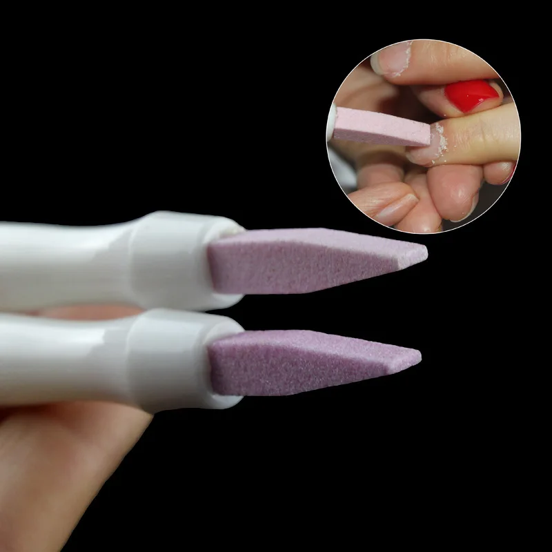 

1Pcs 2 Ways Scrub Stone Nail Files Buffer Manicure Stick Grinding Rod Cuticle Remover Nail Art Manicure Ceramic Trimmer Buffing