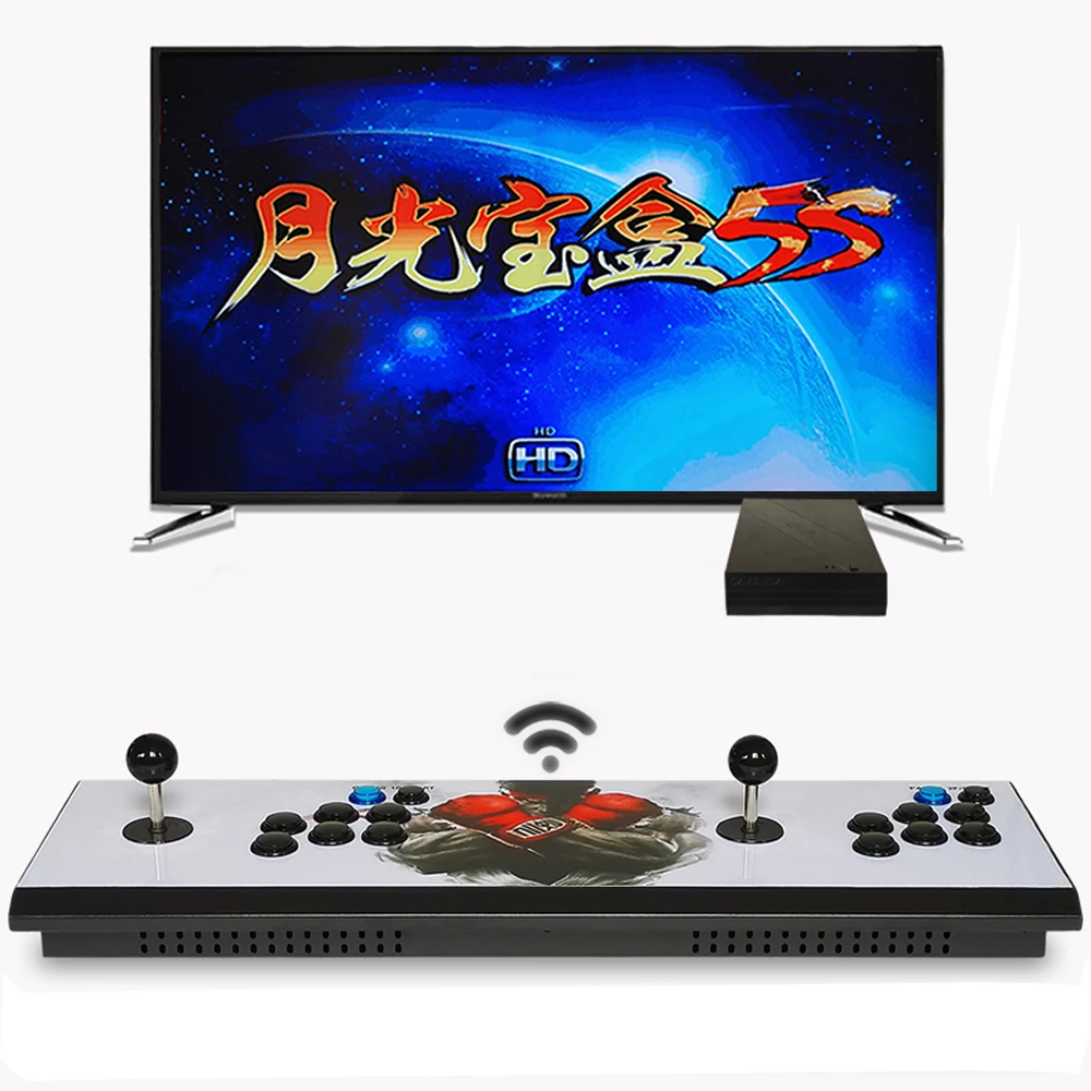 

pandora box 5S home arcade wireless version 1299 in 1 double fighting rocker console game console