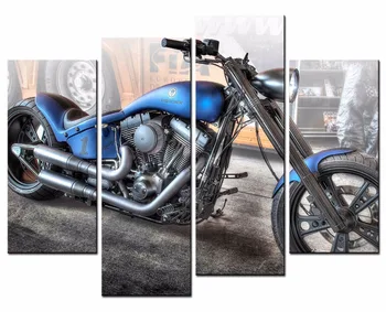 

4 Piece Canvas Art Printing Photo Motorcycle Painting Custom Canvas Print On Canvas Printing Wall Pictures Home DecorationXJ265
