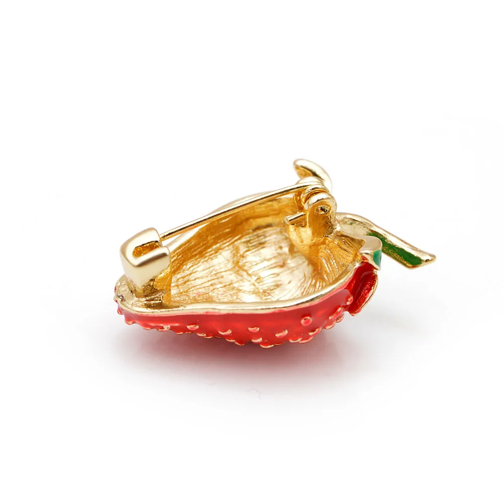 CINDY XIANG эмаль красного цвета броши «клубника» Для женщин летний Стиль фруктовые аксессуары шляпа сумка Ювелирные изделия Свадебные Заколки хороший подарок