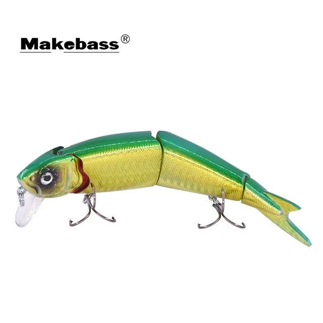US $4.79 MAKEBASS 5.5 in/ 0.84oz Minnow Sinking Fishing Lure Multi-Jointed 3 Sections Artificial Hard Baits 