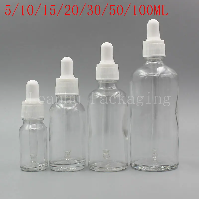 

Transparent Glass Bottle With White Dropper, Essential Oil/Perfume Sub-bottling, Empty Cosmetic Container (15 PC/Lot)