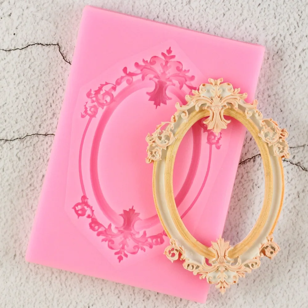 

1Pcs Mirror Picture Frame Modelling 3D Silicone Mold Cake Decoration Tools Chocolate Fondant Molds Fimo Clay Candy Moulds