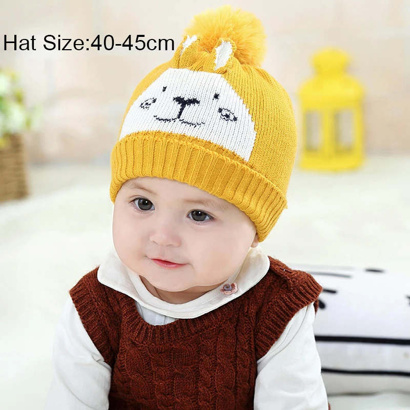 

Newborn Baby Knitted Hat Baby Girl Boy Cute Winter Hats For Girls Warm Thick Caps Child Beanies Kids Hat For 0-6 Month GH663