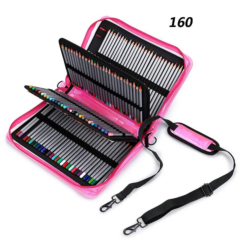 Couro do Plutônio Case de Lápis a Laser Criativo Buracos Grande Pencilcase Penal Luxo Caneta Bolsa Caixa Escritório Escola Papelaria 160 Mod. 114715 15 a laser 160 buracos grande pencilcase penal