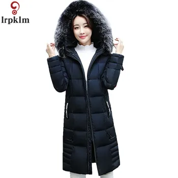 

Winter Jacket Women Women's Parkas Long Coat Parka Women 2018 With Artificial Fur Collar Hooded Cotton Coats And Jackets LZ970