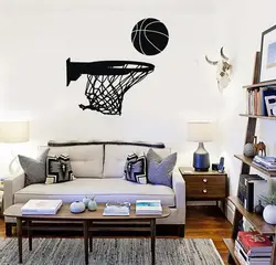 Стены стикеры виниловая наклейка Баскетбол Спорт Мяч для любителей Мальчик номер