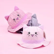 Летняя новая детская шляпа от солнца, милая Цветочная шляпка с кошачьими ушками, шляпка для девочки, шапочка для новорожденного ребенка 6-24 месяцев, принцесса Панама