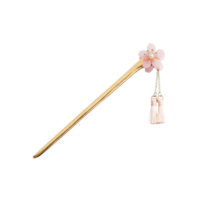 

2019 New Hot Fashion Acrylic Flower Pearl Pendant Japan And Korea Style Trendy Feautiful HairwearWomen Jewelry Hair Sticks 6816