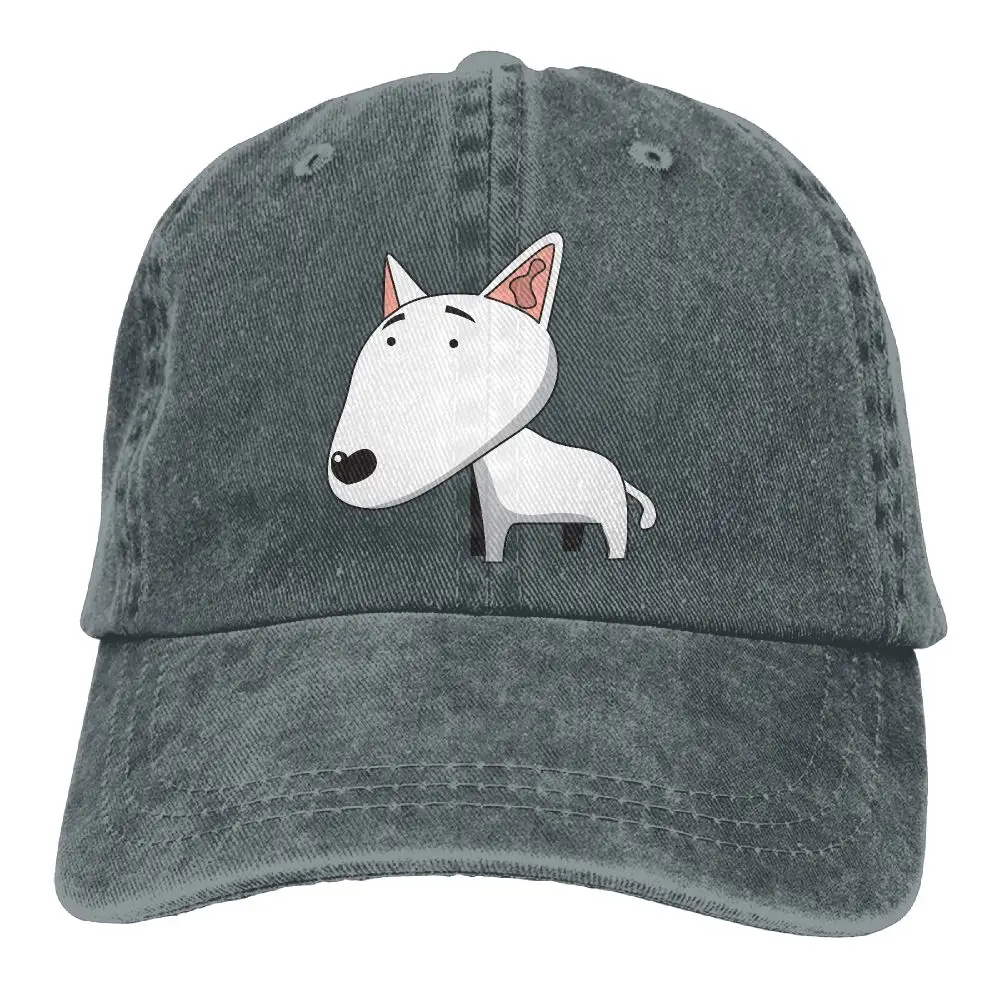 SAMCUSTOM bull terrier 3D креативная индивидуальность Промытые джинсовые шапки осень лето для мужчин и женщин Гольф Sunblock хоккейные кепки - Цвет: Серебристый