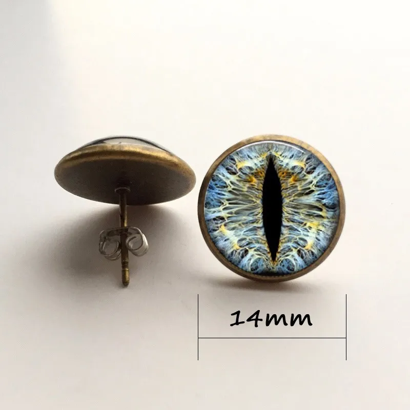 Bestselling 2015 asian Dragon eye earring, colorful handmade eye stud earring,a pair Glass Cabochon Dome earrings jewelry,gift