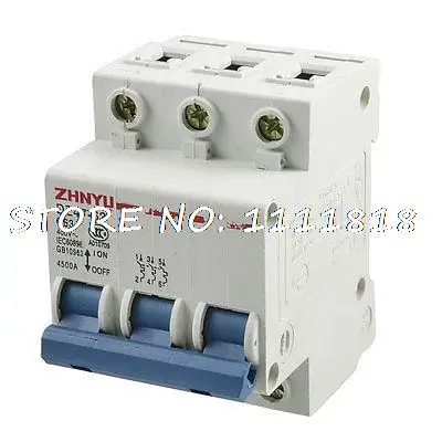 

DIN Rail Mount 3 Pole 63A Overload Protection Mini Circuit Breaker