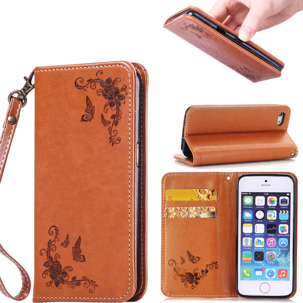 For iPhone 5 5S Cases Printing Luxury PU Leather Wallet Flip Cover Phone Case for iPhone SE Case for iphone 5s Bag for iphone se