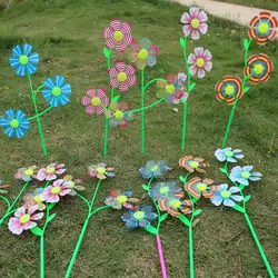 Творческий мультфильм три цветка мельница игрушка детская открытый украшения мельница квадратный сад во внутреннем дворике на открытом