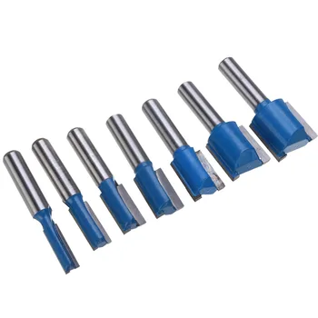 

1pc 8mm Shank Straight Router Bit Set 6/8/10/12/14/18/20mm Cutting Diameter For MDF Solid Wood Wooden Window Frames Cutting Tool